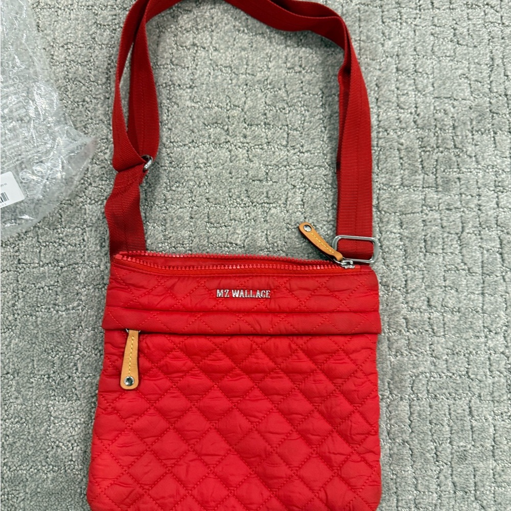 MZ Wallace Metro Flat Crossbody Bag - Cherry